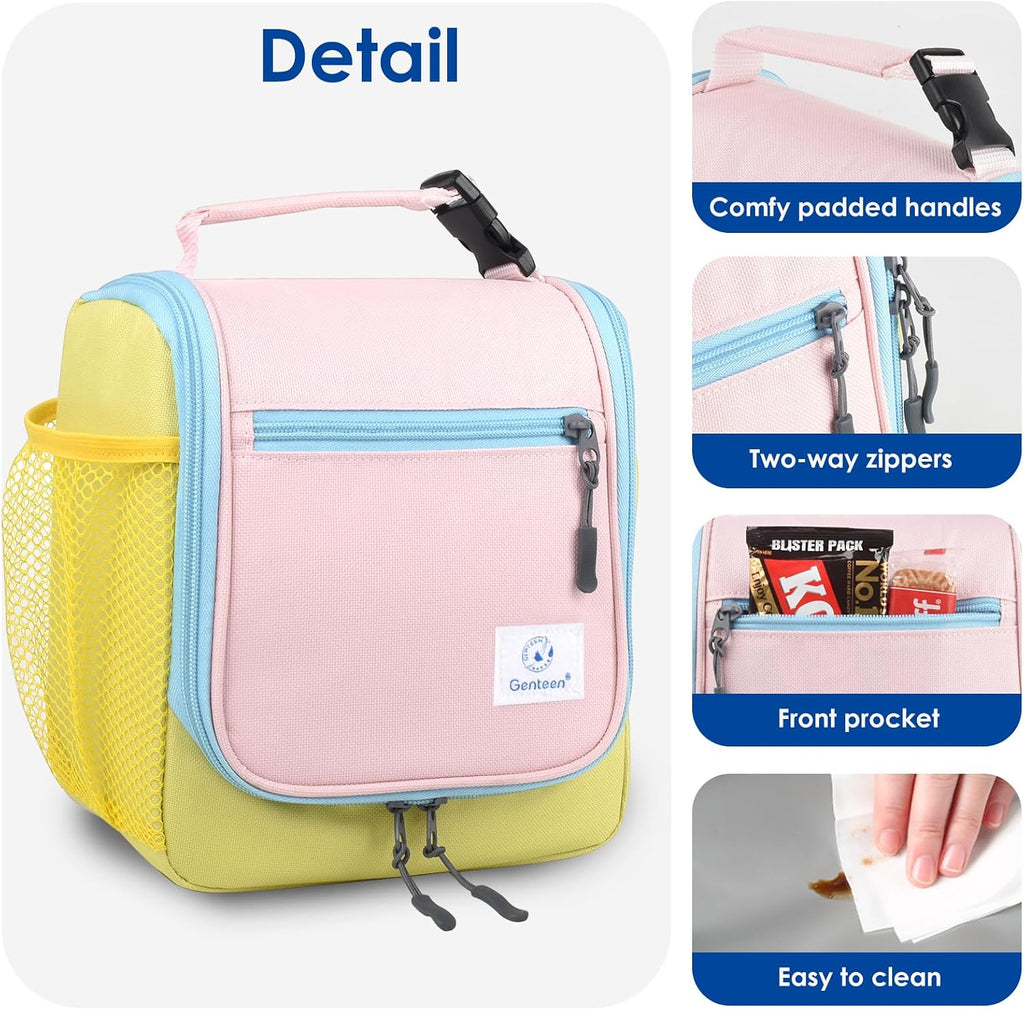 Kids Lunch Box, Insulated Lunch Bag for Kids, Toddler, Girl, and Boy; Holds Lunch Box, Water Bottle, & Snacks;