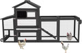 Mobile Chicken Coop Wooden with Wheels, Expandable Outdoor Chicken Tractor with Nesting Box & Pull-Out Tray