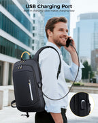 Slim Laptop Backpack for Men, 15.6 Inch Business Travel Backpack with USB Charging Port, Lightweight Work Computer