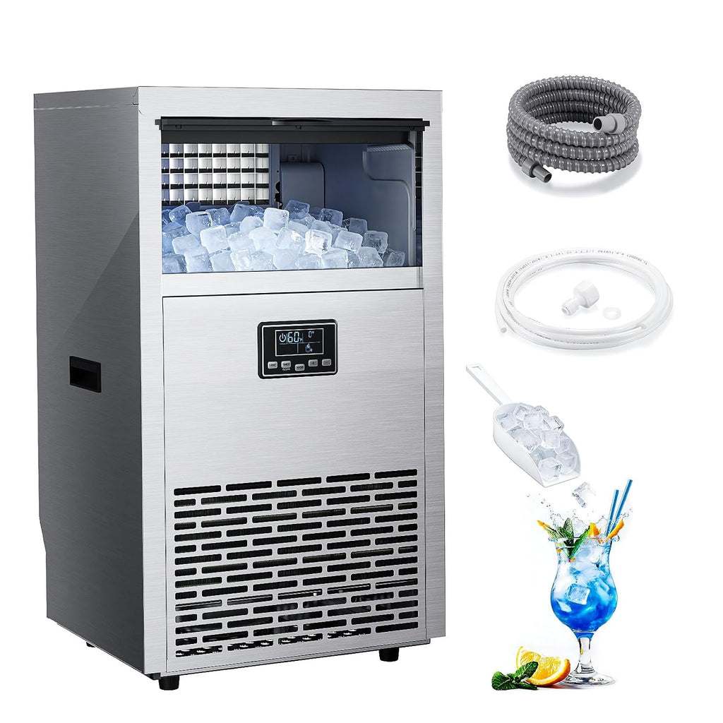 Commercial Ice Maker Machine, 100 lbs/24H with 29 lbs Ice Bin