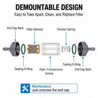 CocoMocart 1/4" Universal Fuel Filter Clear View 8mm Inline Replacement