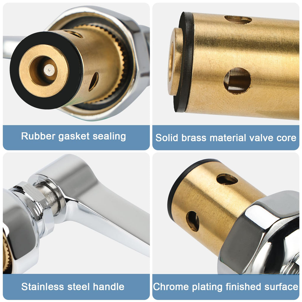 COOLWEST Hot and Cold Handle Stem Assembly for T&S Brass Faucets - Compatible with 002713-40 002714-40 Spindle Assembly Cartridge for Eterna Valve Replacement Part