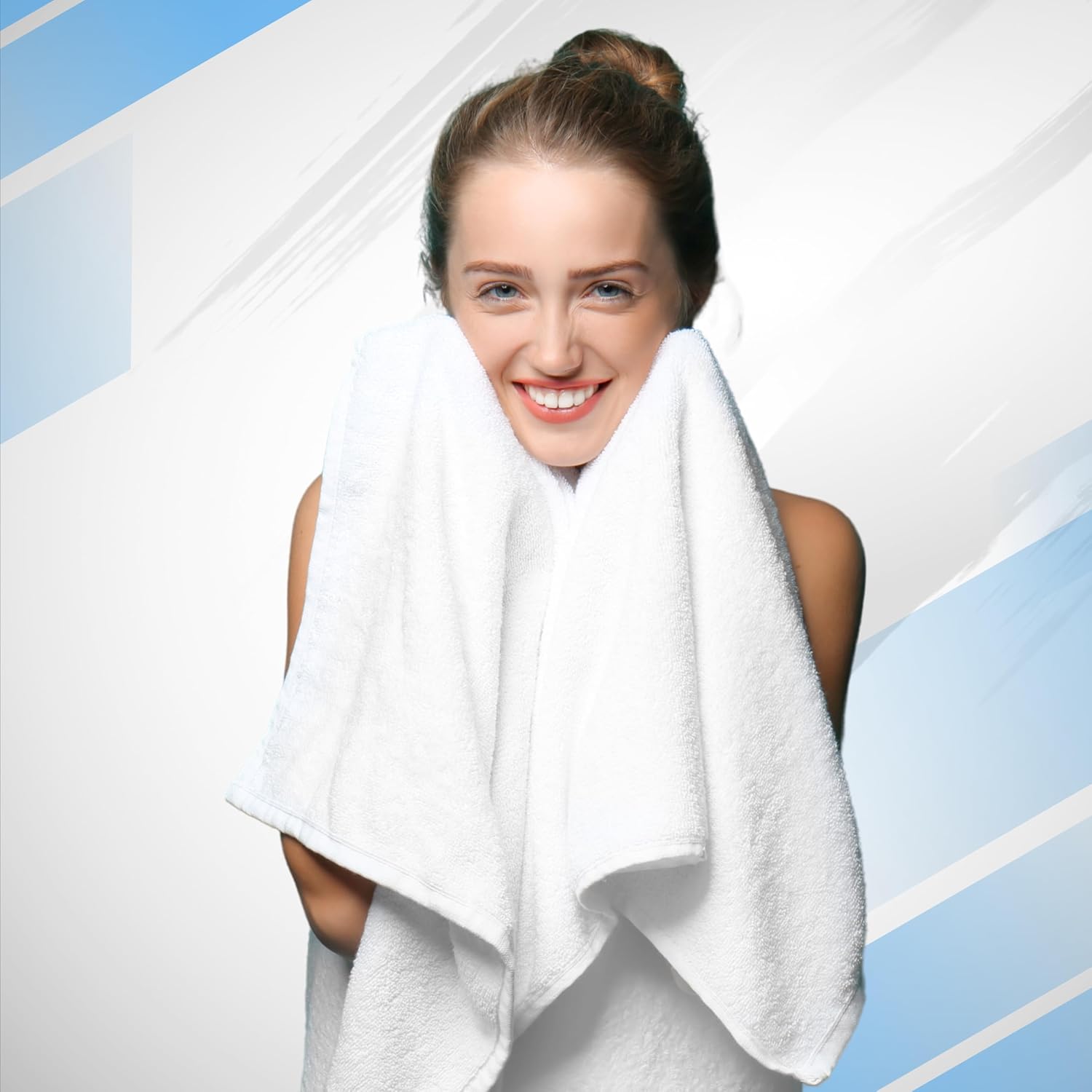 100% Cotton Bath Towel Set – 8 Piece Bathroom Towel Set | (2 Bath Towels, 2 Hand Towels, 4 Washcloths) – Soft &