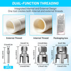 3PCS PVC Pipe Threader Kit,Internal&External Threading Tool(1/2",3/4",1")