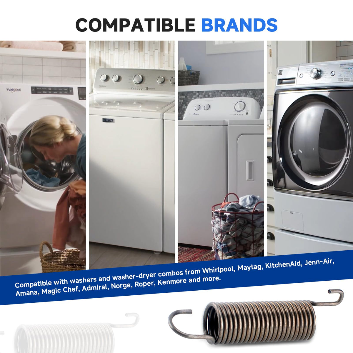 WPW10446781 Idler Arm Spring Compatible with Whirlpool Kenmore Dryer