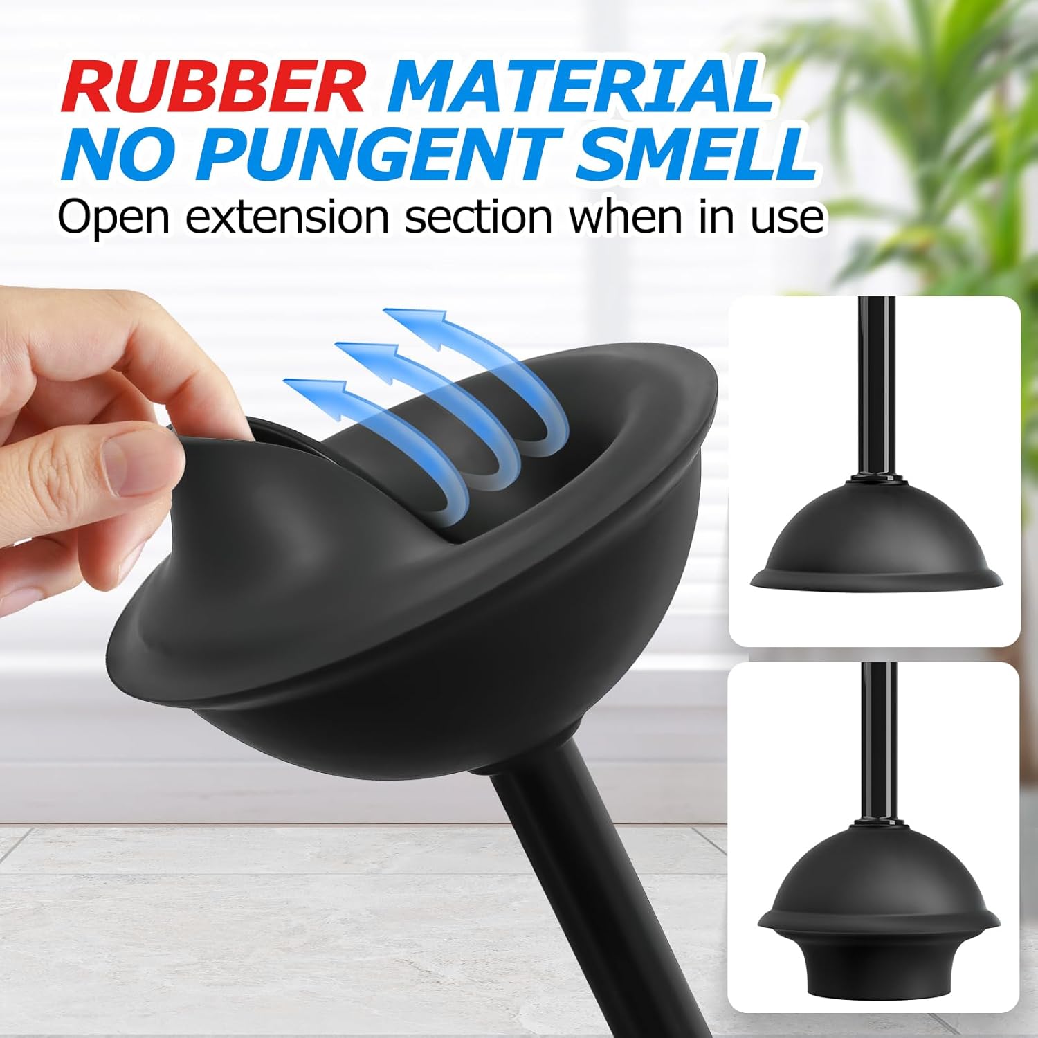 2in1 Toilet Brush and Plunger Set - Bathroom Bowl Holder Combo | 21" Extended, Apartment Must Haves, Accessories