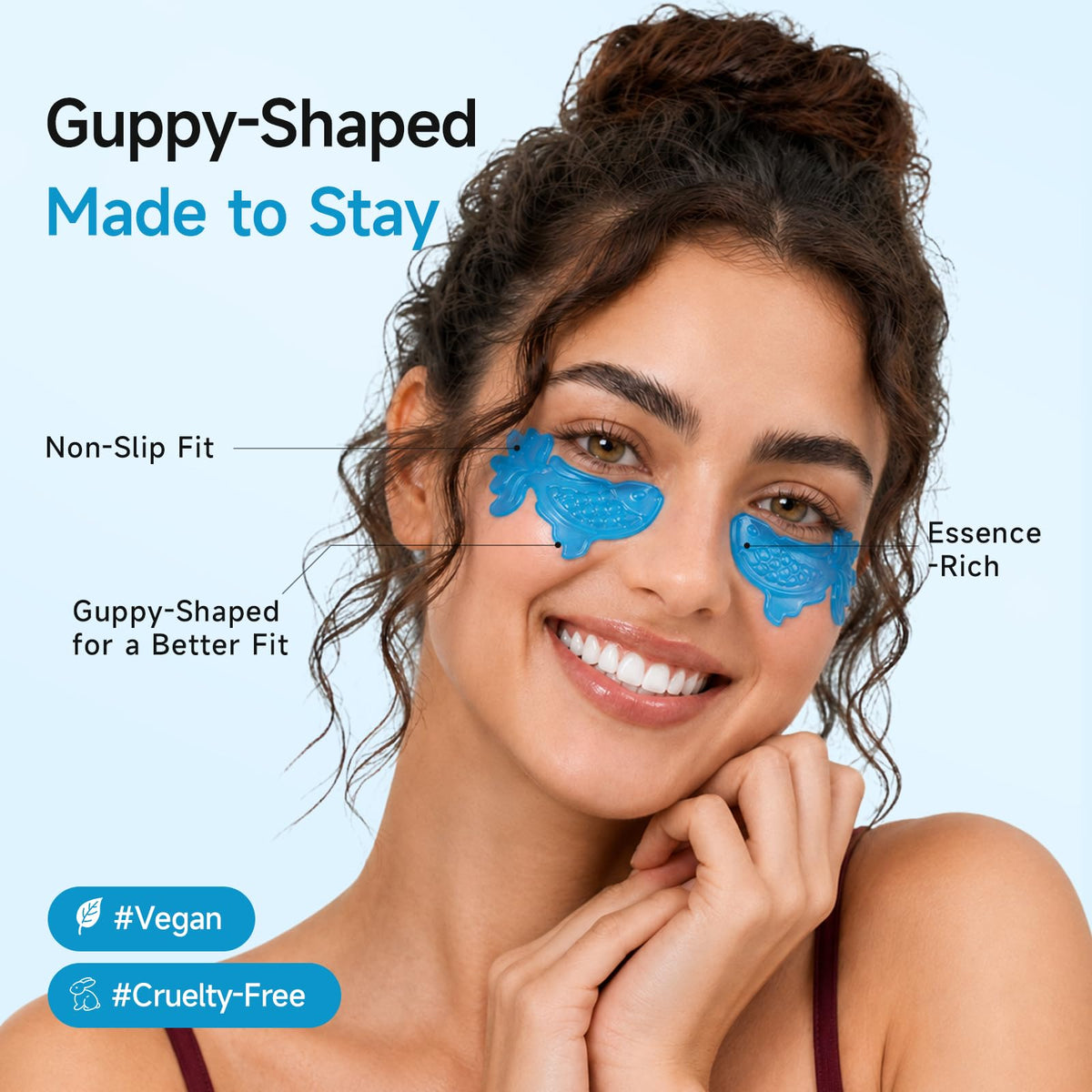Guppy-Shaped Hydrogel Eye Patches for Puffy Eyes & Dark Circles