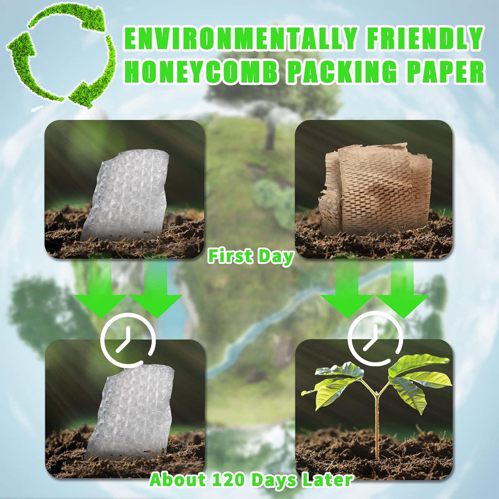 Honeycomb Packing Paper, MINHAO 15"x230' Eco Friendly Packing Paper for Moving Recyclable Honeycomb Paper Moving