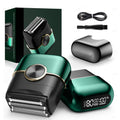 Electric Foil Shavers for Men: 4 Floating Blades & LED Display - Emerald Green