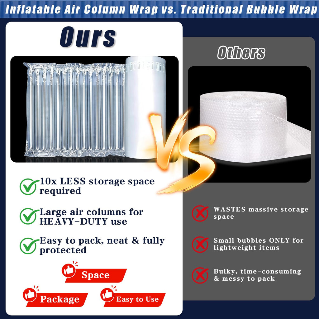 Extra Thick Bubble Wrap,7.87” x 164 ft Air Pillows For Shipping