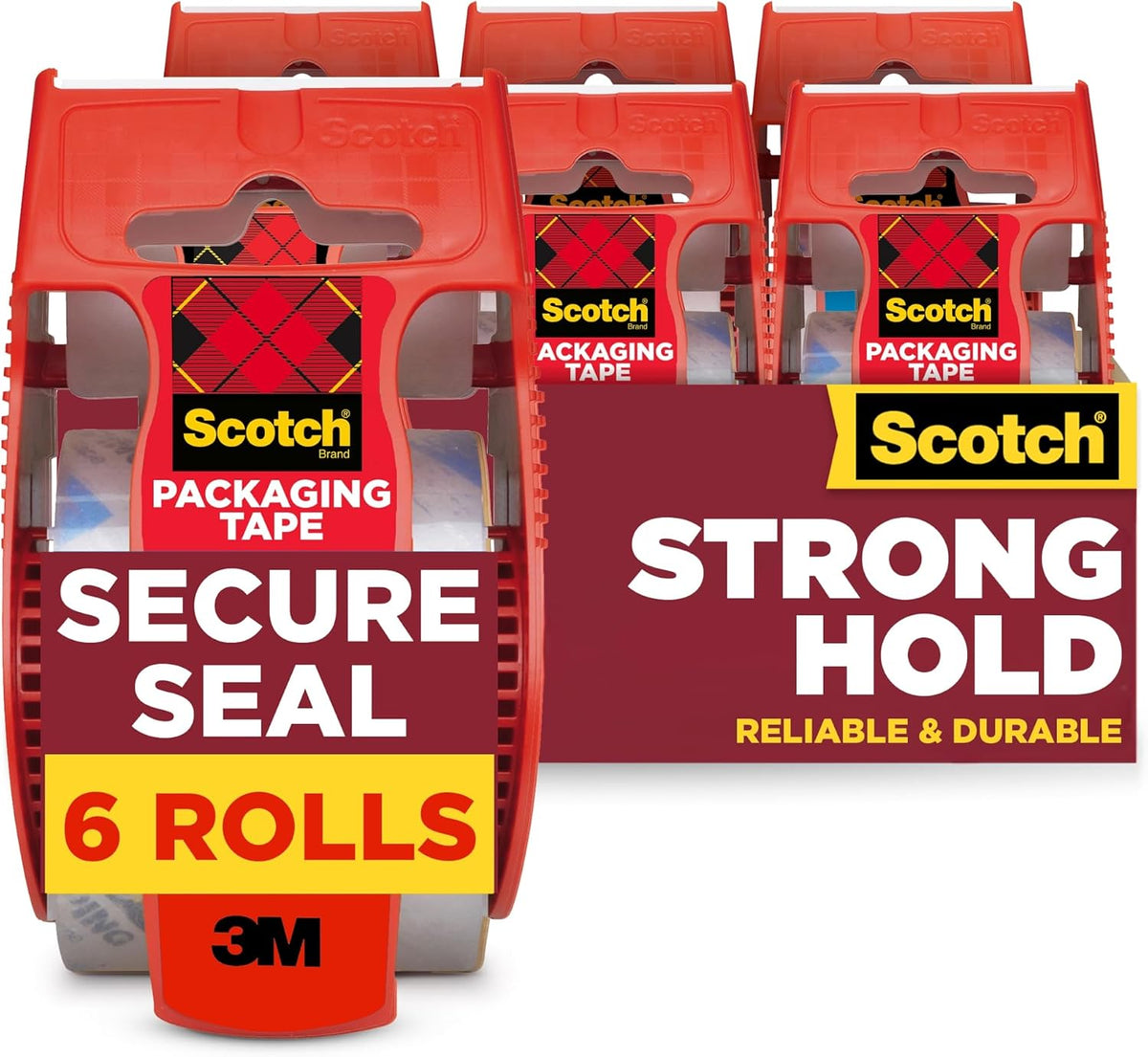 Secure Seal Packing Tape, 1.88 in x 800 in, 6 Rolls