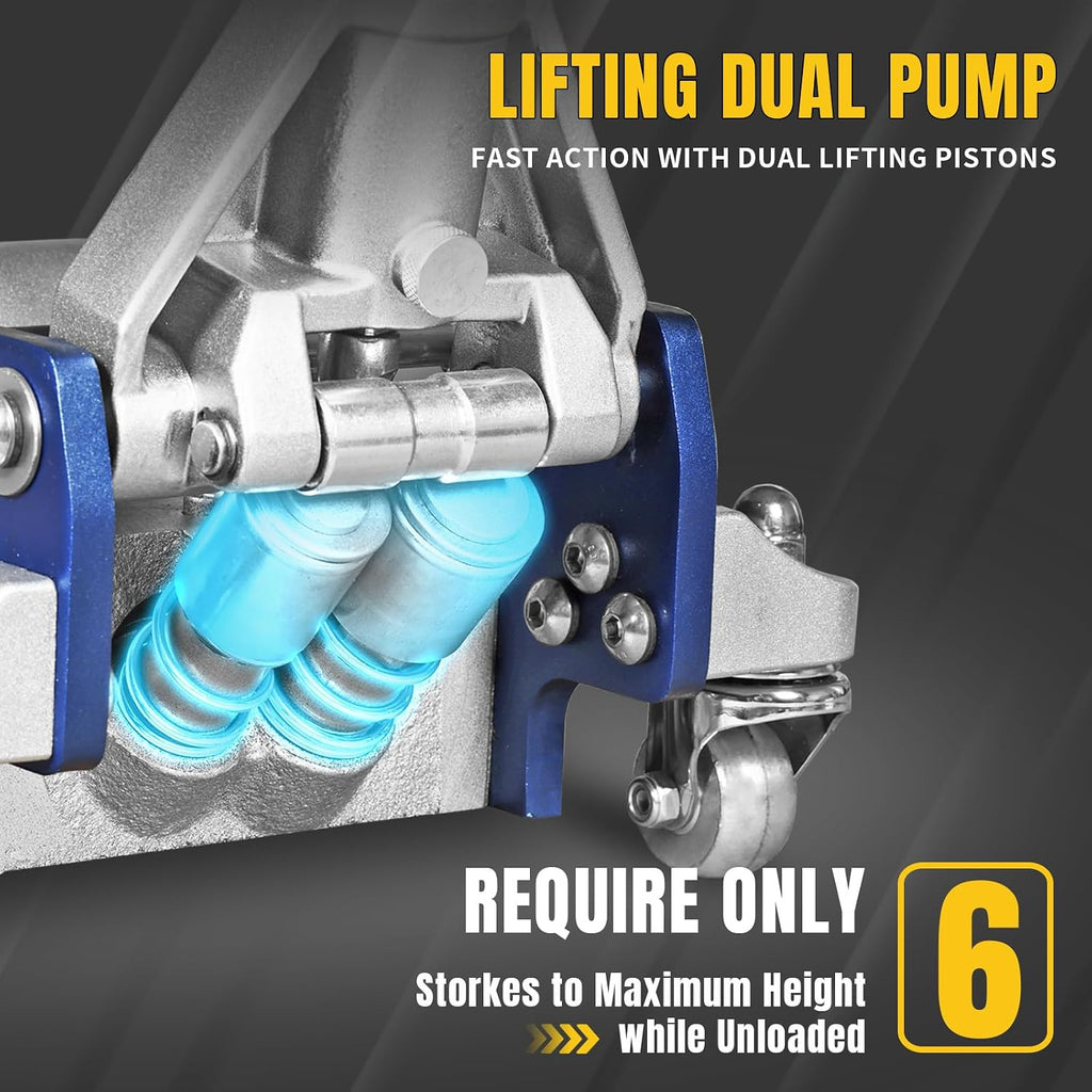 3 Ton Floor Jack Full Aluminum Ultra Lightweight Quick Rise Racing Floor Car Jack with Dual Pump Fast Lifting Low