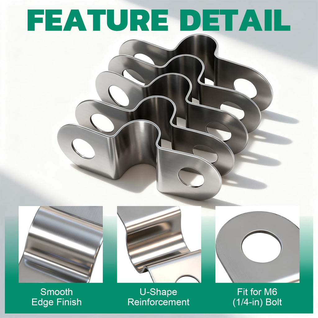 OURU 1-1/4 Inch Conduit Clamp,2 Hole U Bracket Rigid Metal Pipe Strap,20PCS