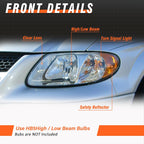 for 2001-2007 Dodge Caravan Headlights Assembly Chrome Pair