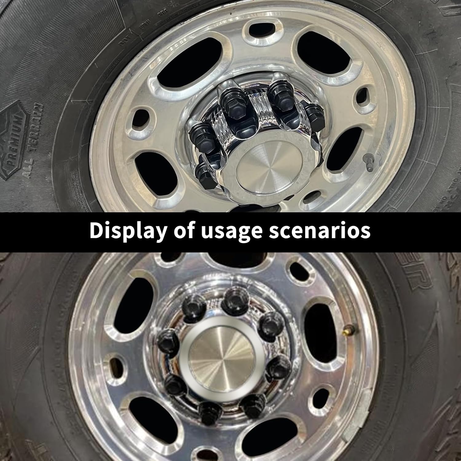 (Set of 4) Chrome Wheel Center Caps 8 Lugs Fit for Select Van | 16 Inch & Truck - Replacement 15039489, 15039488