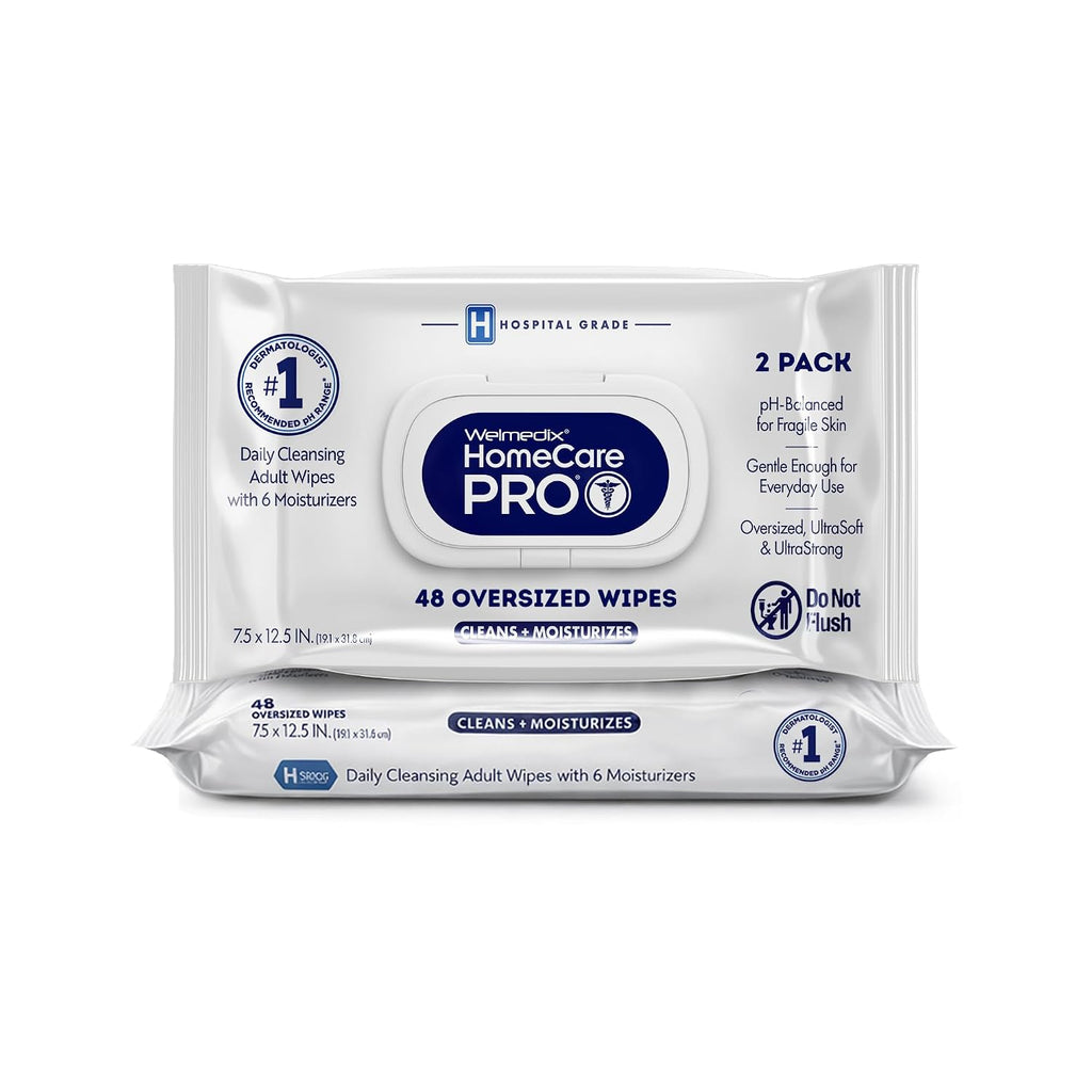 Adult Bathing Wipes - Oversized No Rinse Bath Wipes