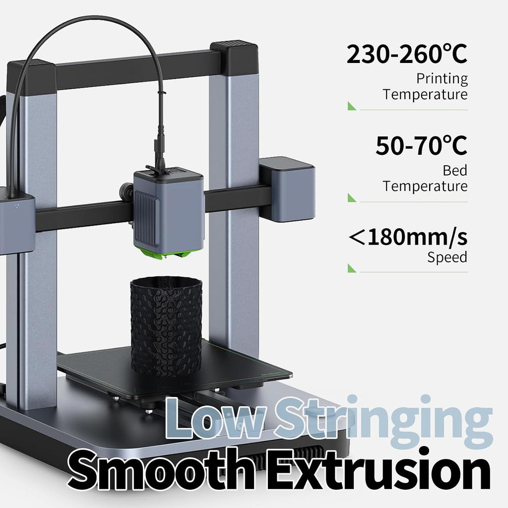 PETG Filament 1.75mm Black 1kg, 3D Printer Filament | PETG filament 1kg (2.2lbs), high strength, low stringing, layer