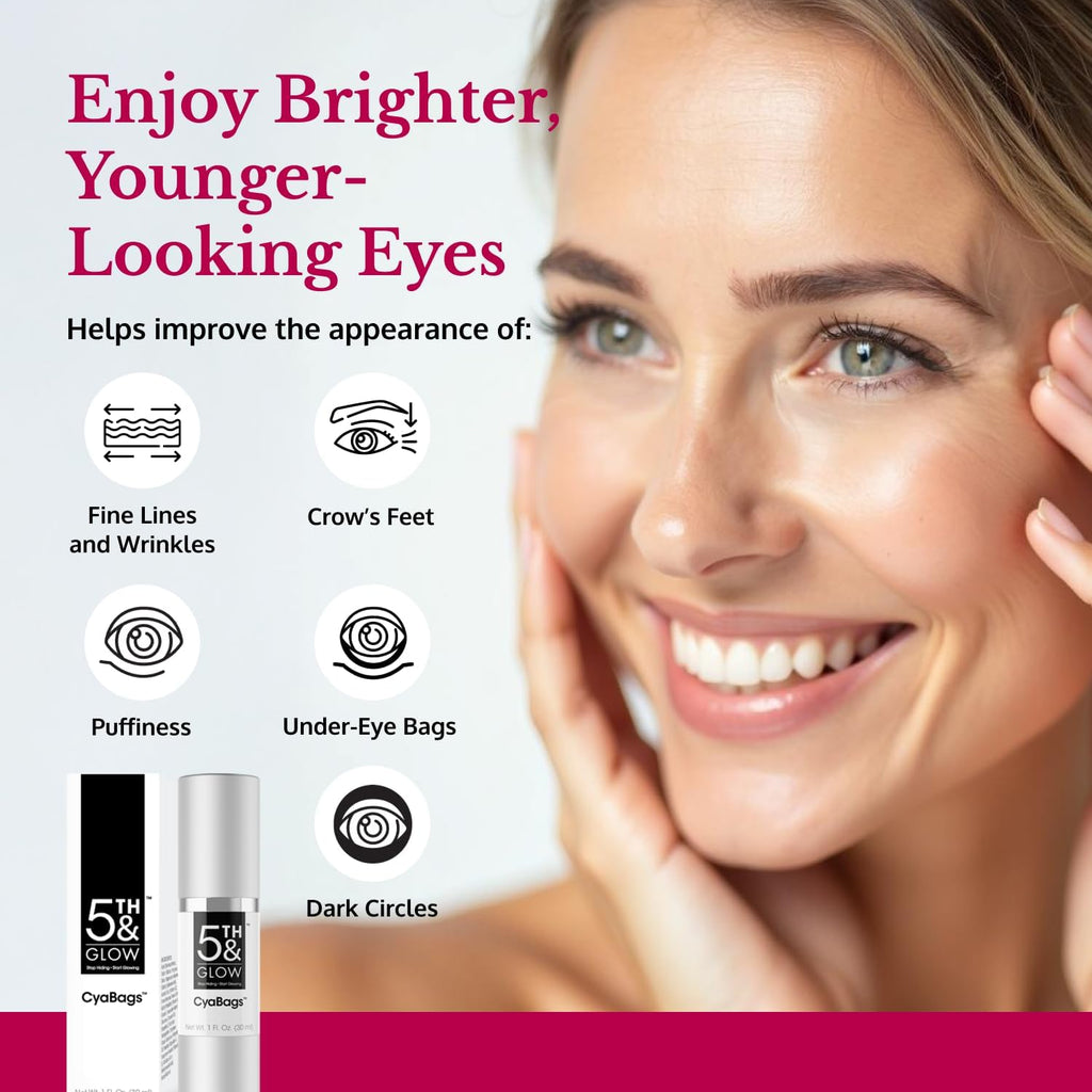 Cyabags - Instant Puffy Eyes Reduction & Under Eye Bag Remover Serum For Women - Hyaluronic Acid & Vitamin C Cream