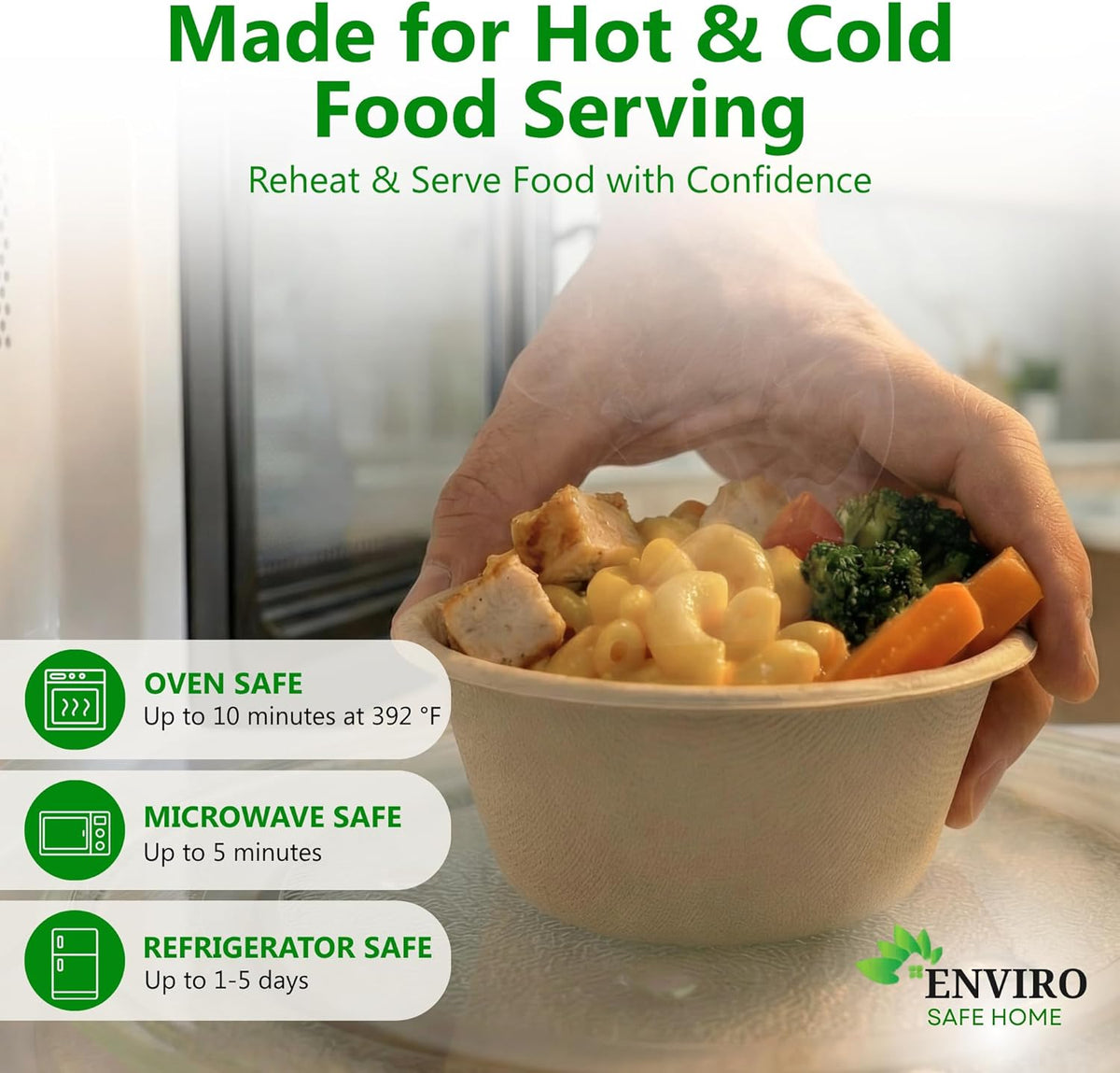 10 oz Bamboo Disposable Soup Bowls, 100 Pack, Heavy Duty