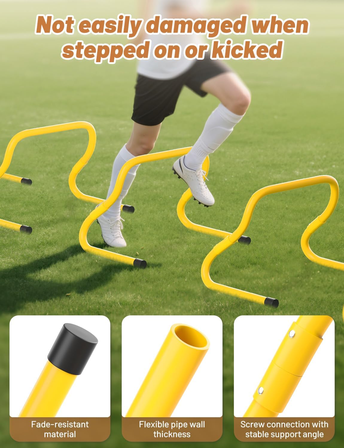 Agility Hurdles Adjustable 8.3"&12.6" Speed Training Equipment Set | Foldable, Sturdy, Drill Guide &Carry Bag Included