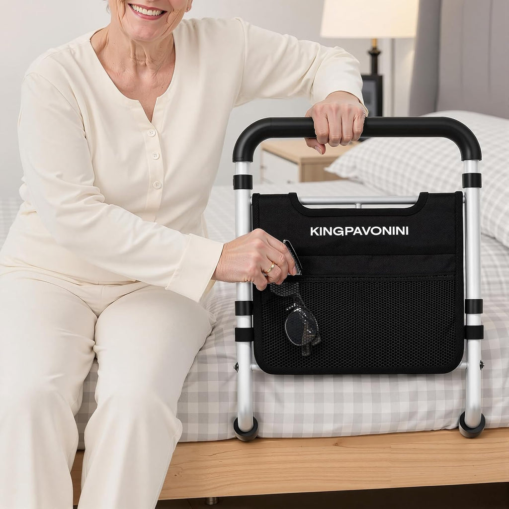 Bed Rails for Elderly Adults Safety - ASTM Approved 2026 Upgrade Adjustable Bed Cane with Non-Slip Ergonomic Handle &