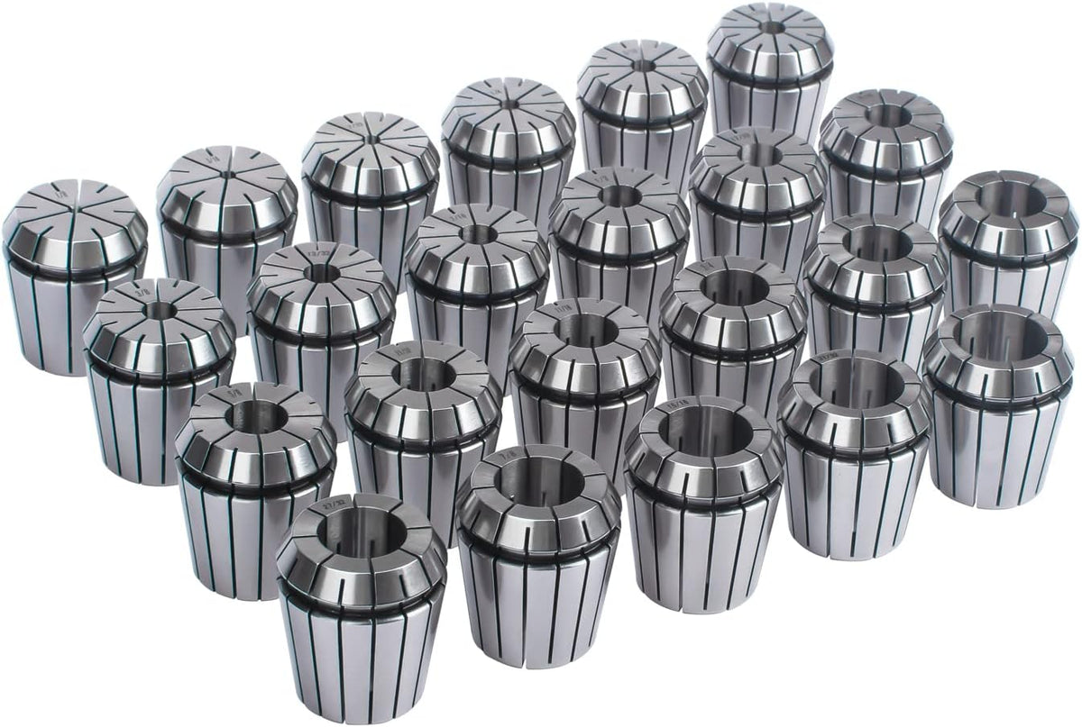 23 Pcs ER40 Collet Set in Aluminum Box, 1/8-1" Size Shank Chuck