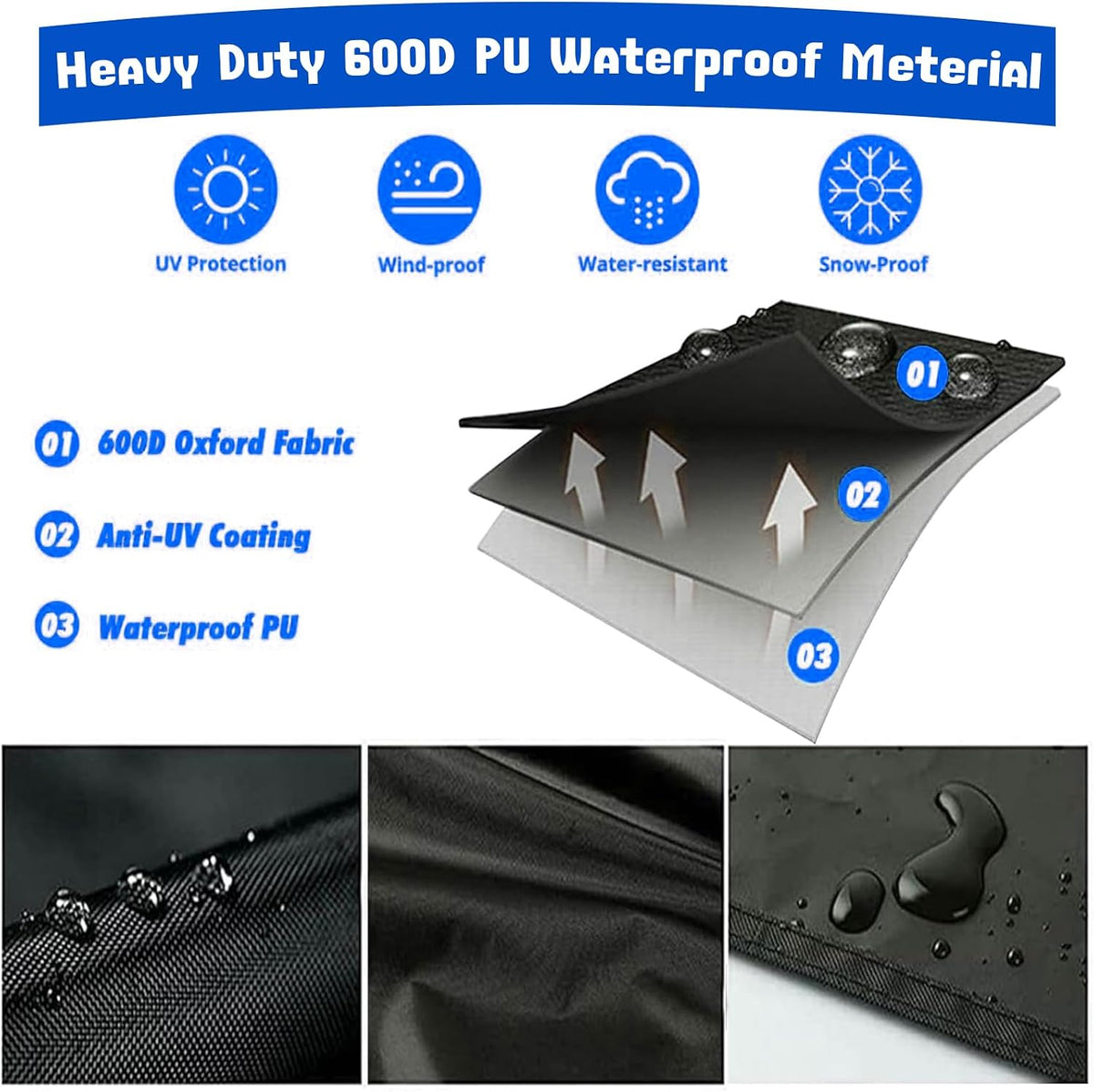 6FT Firewood Rack Cover, Heavy Duty 600D Waterproof Outdoor Firewood Storage Cover with Zipper and Hook Loop Tape