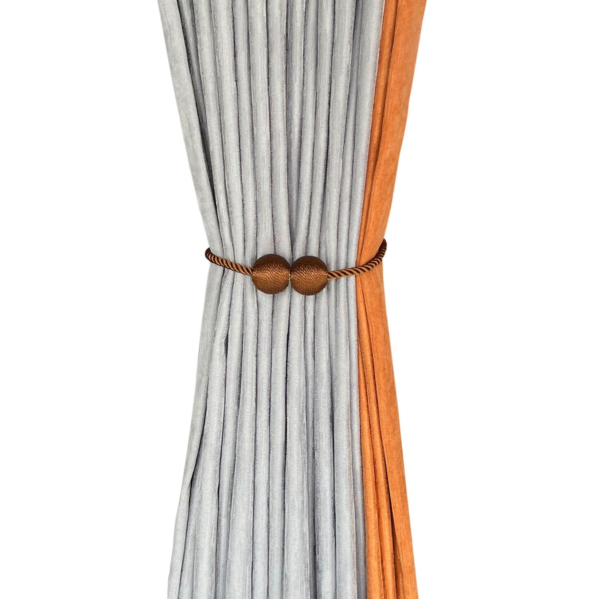 2 Pack Magnetic Curtain Tiebacks, Decorative Curtain Holdbacks for Window Décor (Coffee)