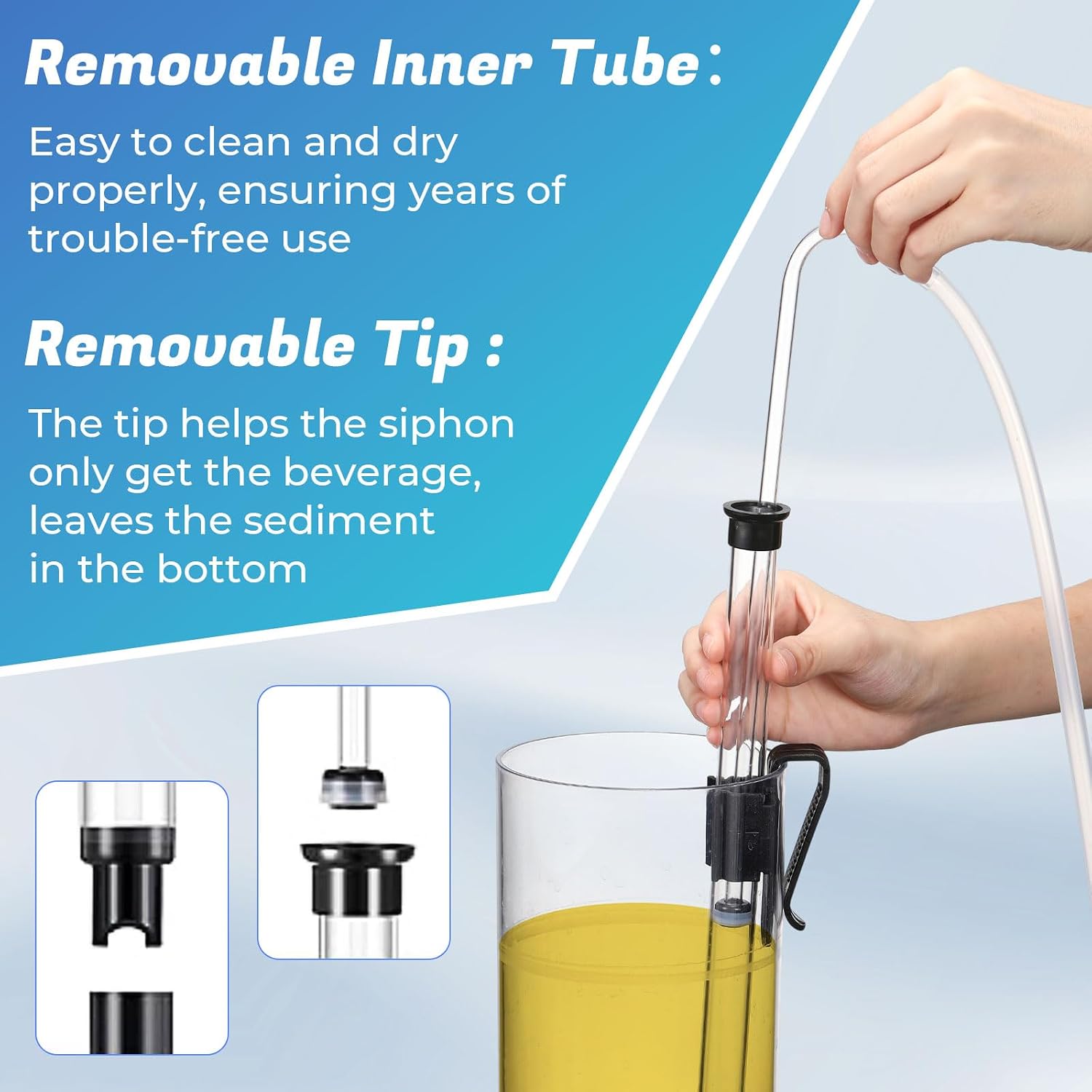 Wine Siphon Kit with Auto Pump, Bottling Wand, 4 Airlocks & Stoppers | Wine Making Supplies for Beer Kombucha Mead
