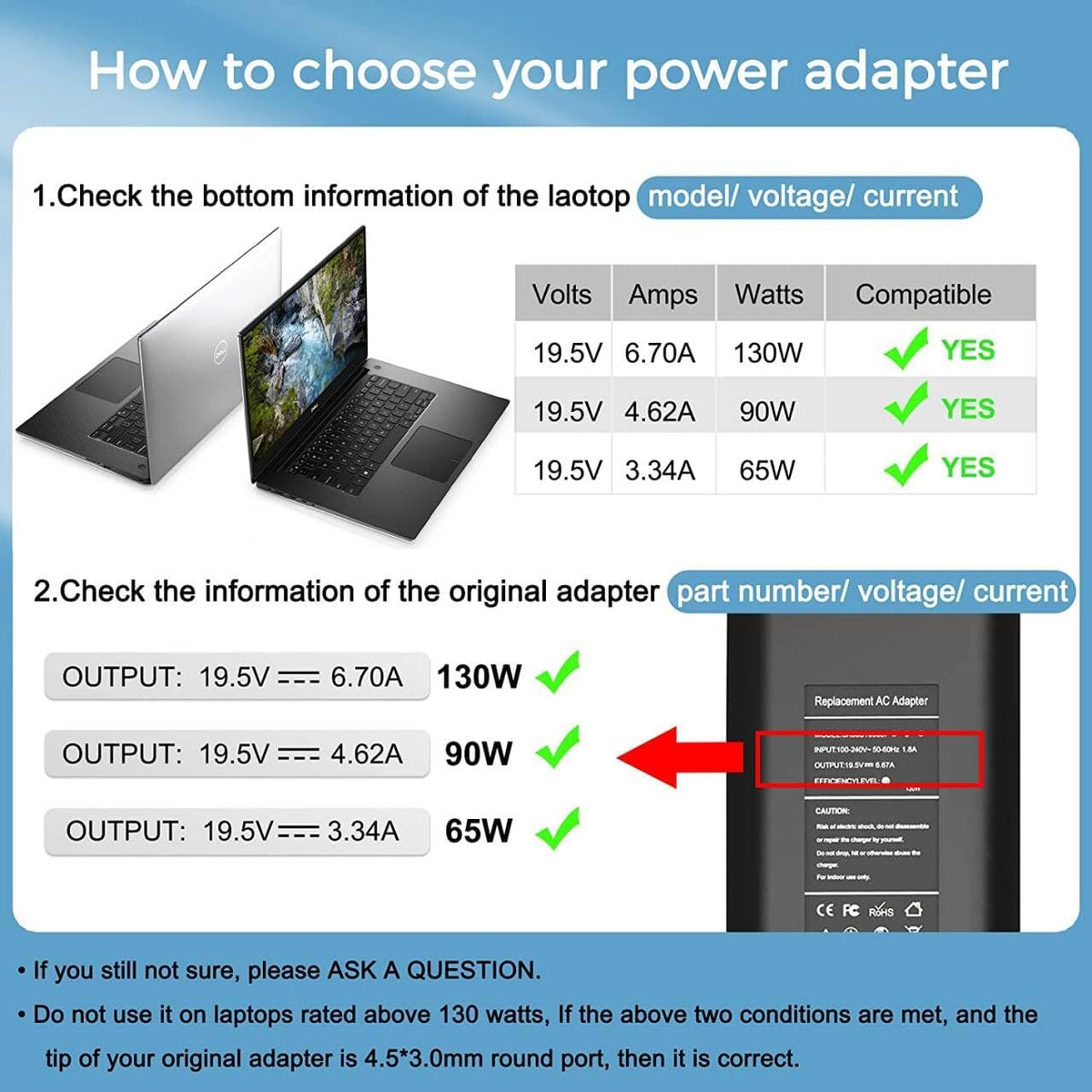 130W Power Supply for Dell OptiPlex 7010 7020 7050 7060 7070 7080 Micro
