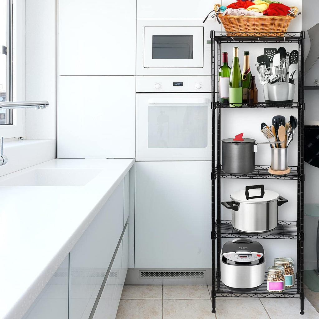 5-Tier Wire Shelving Adjustable Shelves Unit Metal Storage Rack for Laundry Bathroom Kitchen Pantry Closet