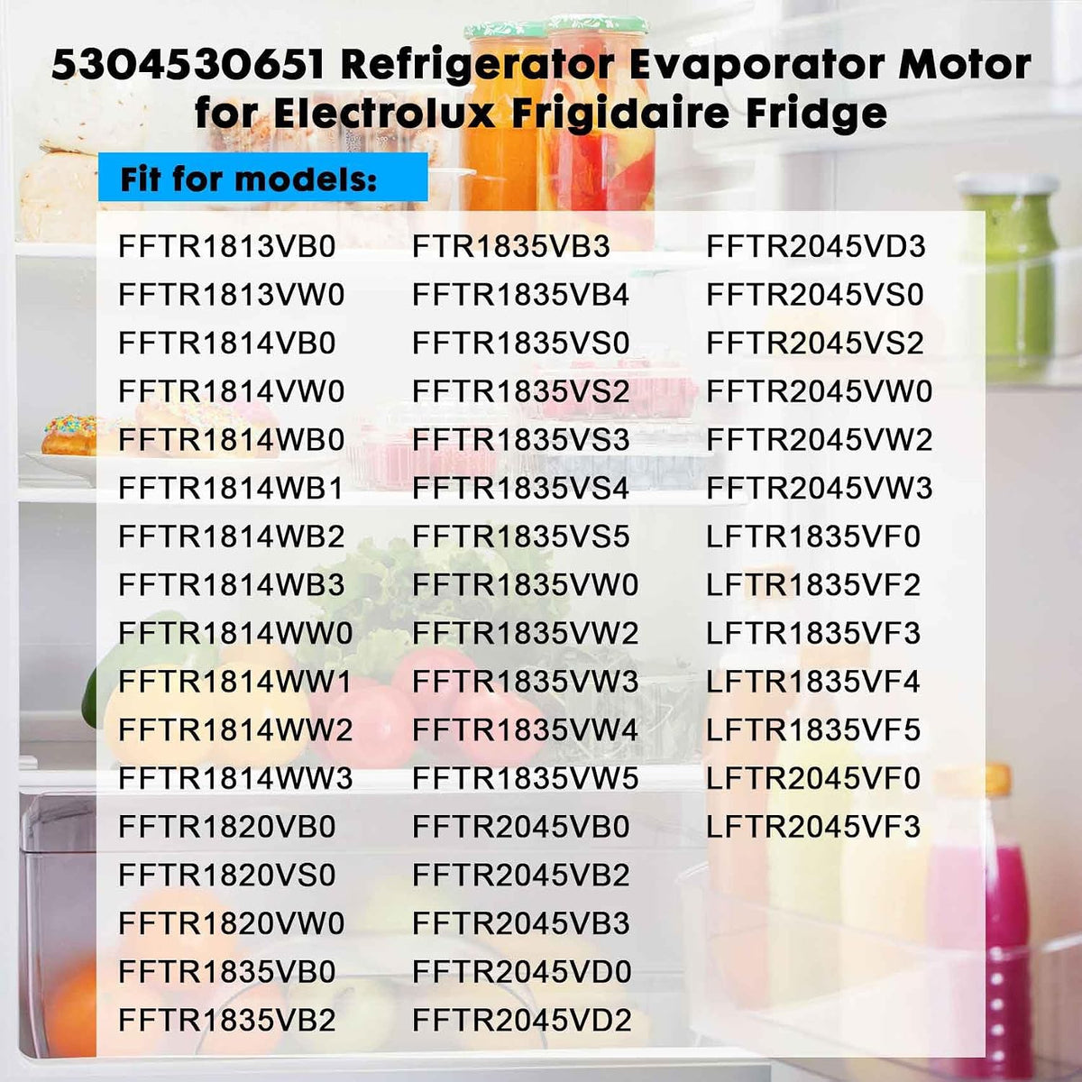 5304530651 Refrigerator Evaporator Fan Motor Assembly Compatible with Electrolux Frigidaire Fridge Replace 242077704 AP7179350 PS16660872 EAP16660872