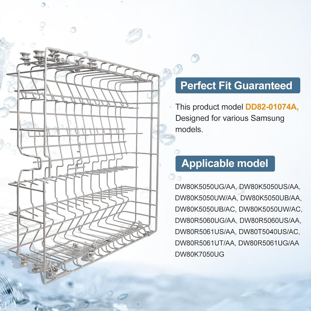 【2026 UPGRADED】DD82-01074A Middle Rack Assembly Replacement Parts Fit for Samsung Dishwasher Dishrack DW80R5061,DW80R5060,DW80K7050UG,DW80K5050US Series