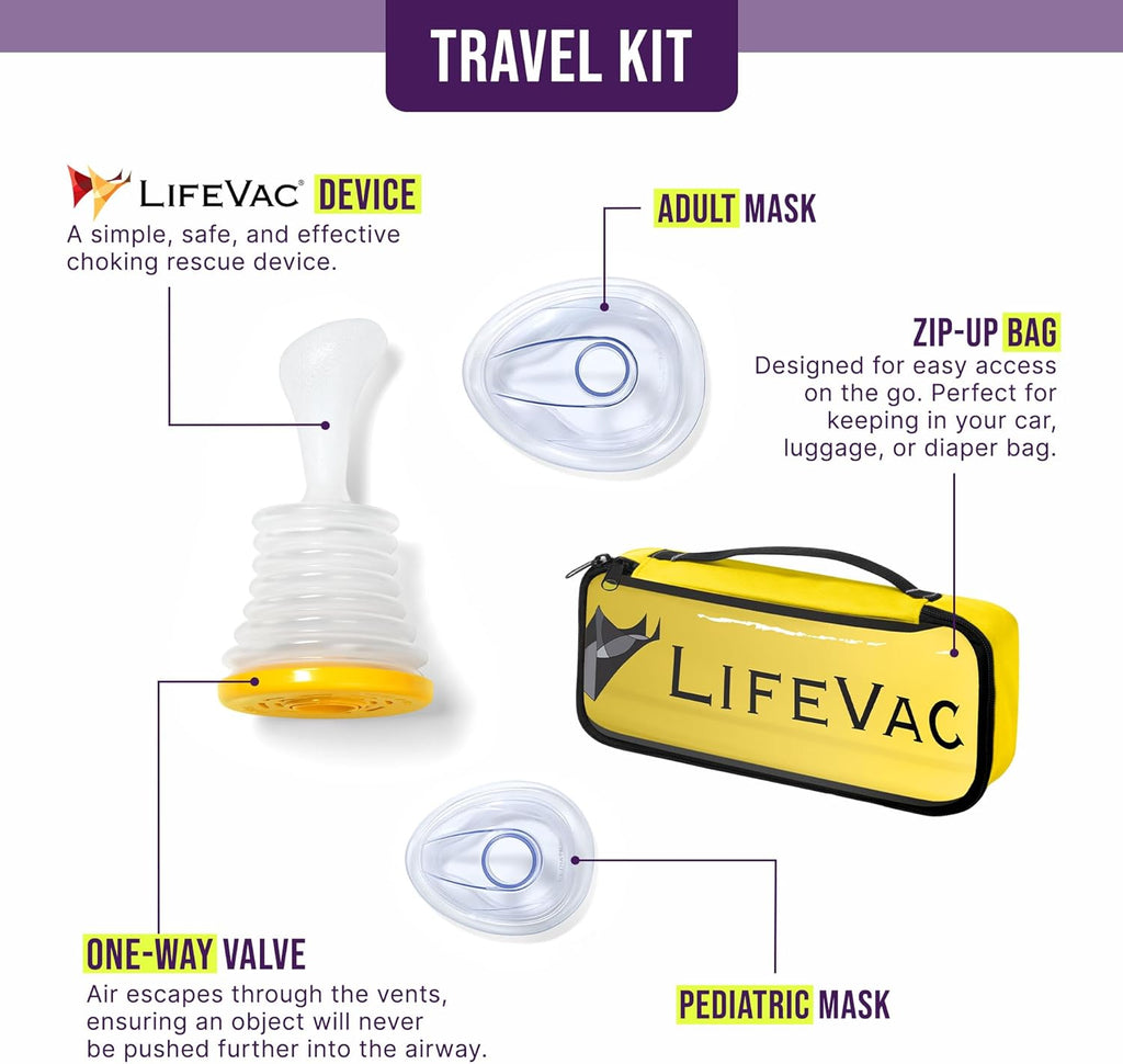 Yellow Travel Kit - Portable Suction Rescue Device, First Aid Kit for Kids and Adults, Portable Airway Suction Device