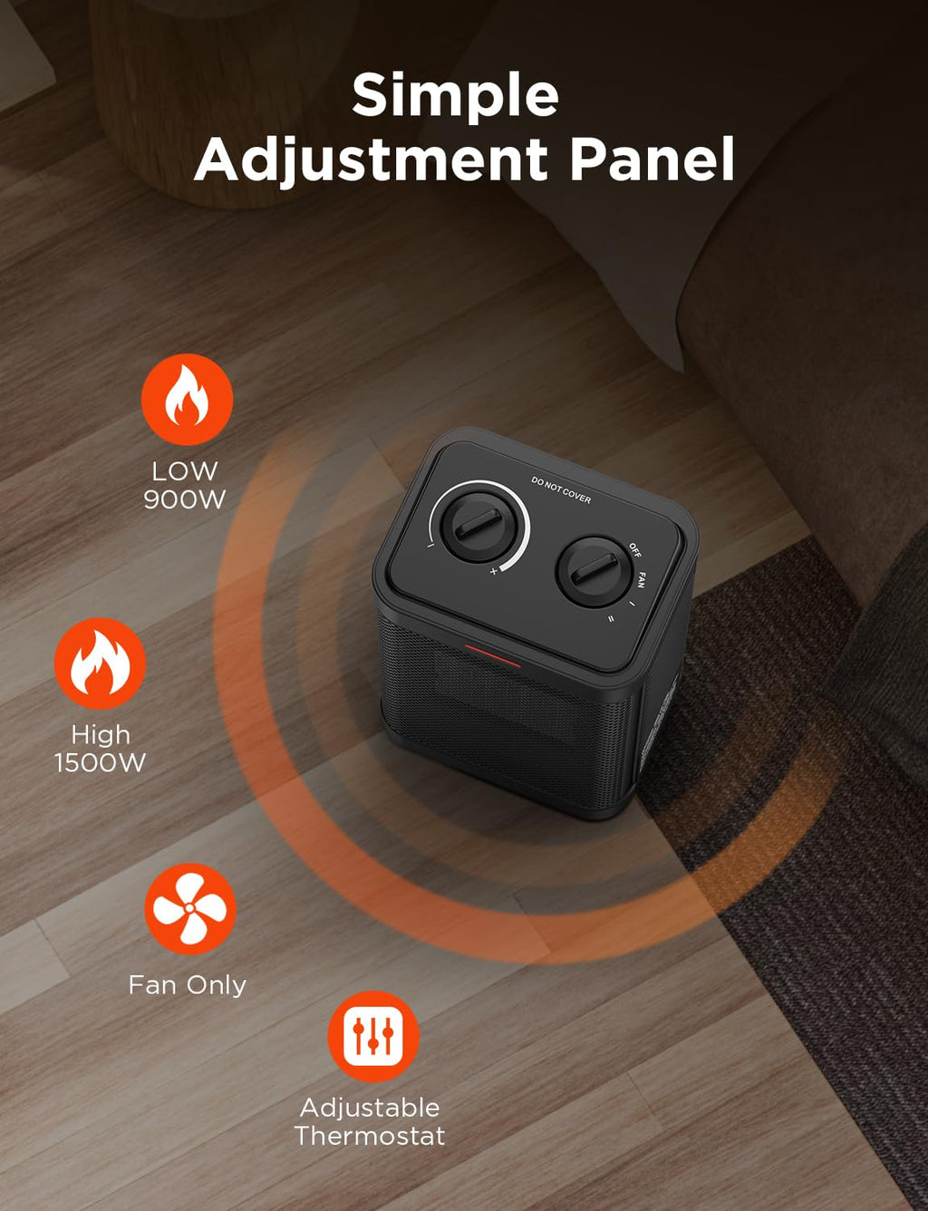 1500W Small Ceramic Space Heater,Electric Portable Indoor Heater