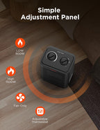 1500W Small Ceramic Space Heater,Electric Portable Indoor Heater