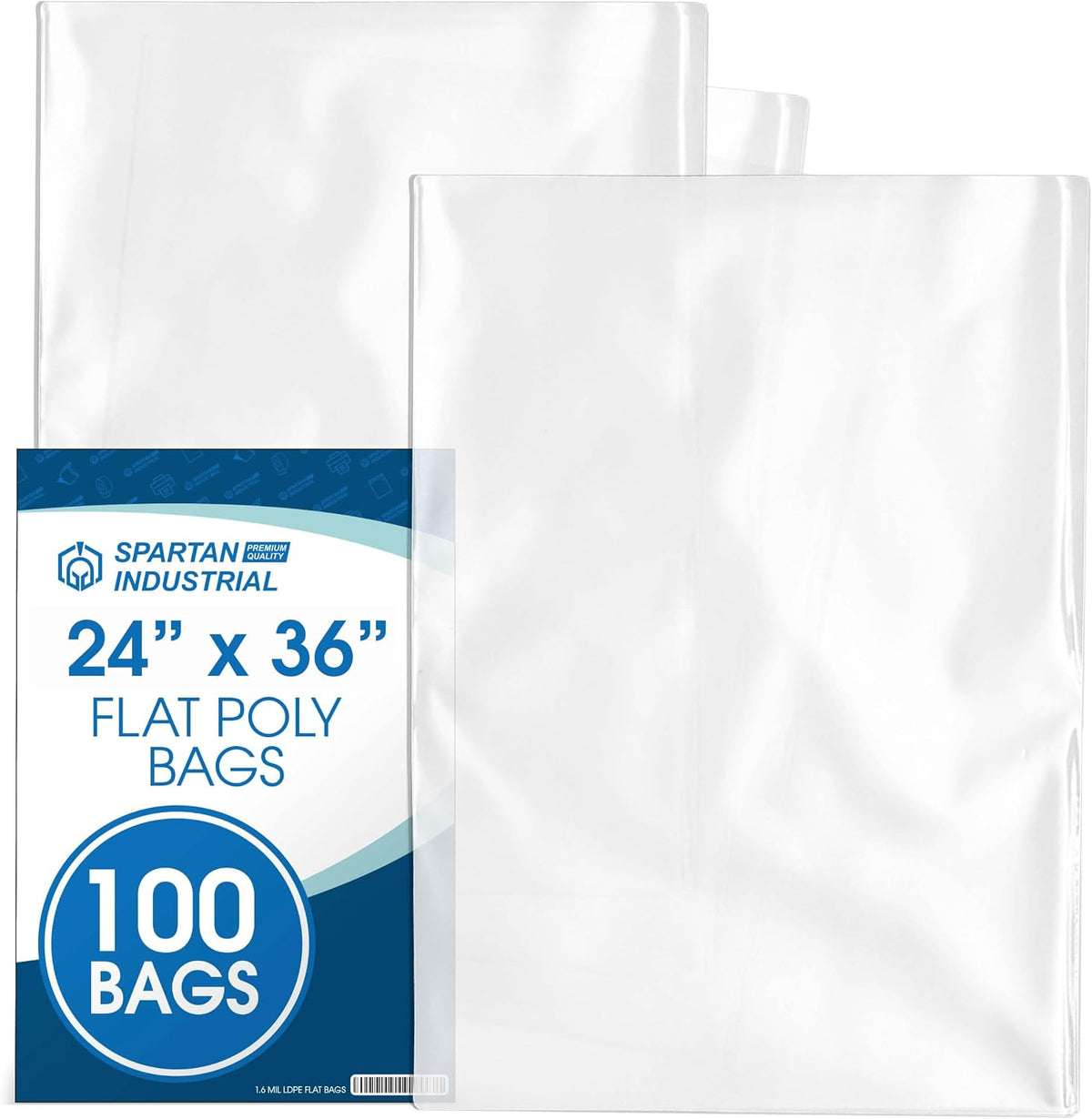 24" X 36" Open End Large Clear Plastic Bags (100 Count) - 1.6 Mil