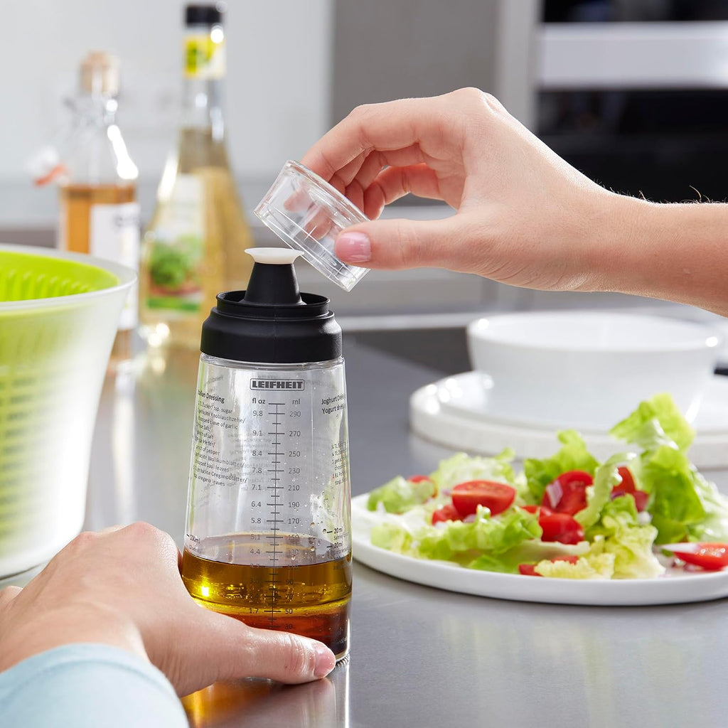 Glass Salad Dressing Bottle 10oz/300ml fill volume, Black