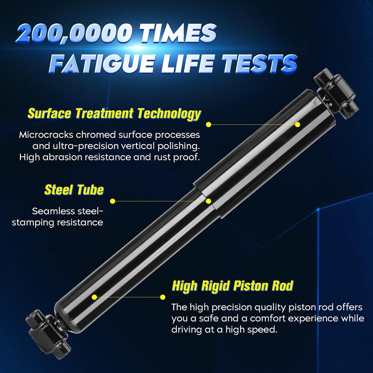Rear Strut Shock Absorber for Ford Fusion 2006-2012, Lincoln MKZ 2007-2012, Zephyr FWD 2006, Mazda 6 2003-2008, Mercury Milan 2006-2011, Replace 344363, Left & Right, 2PCS