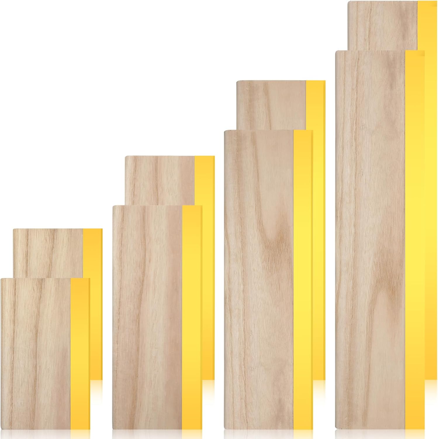 8 Pcs 4 Sizes Screen Printing Squeegee 75 Durometer Wooden Ink Scraper Rubber Art Squeegee Silk Stencil Printing