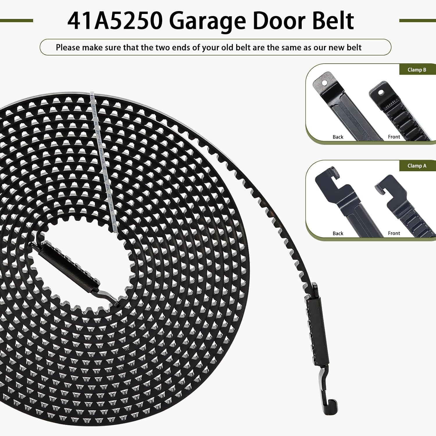 41A5250 Drive Belt 237'' for 7FT Garage Door, 41A5250 Garage Door Openers Belt,41AB050-2 Belt, Compatible with