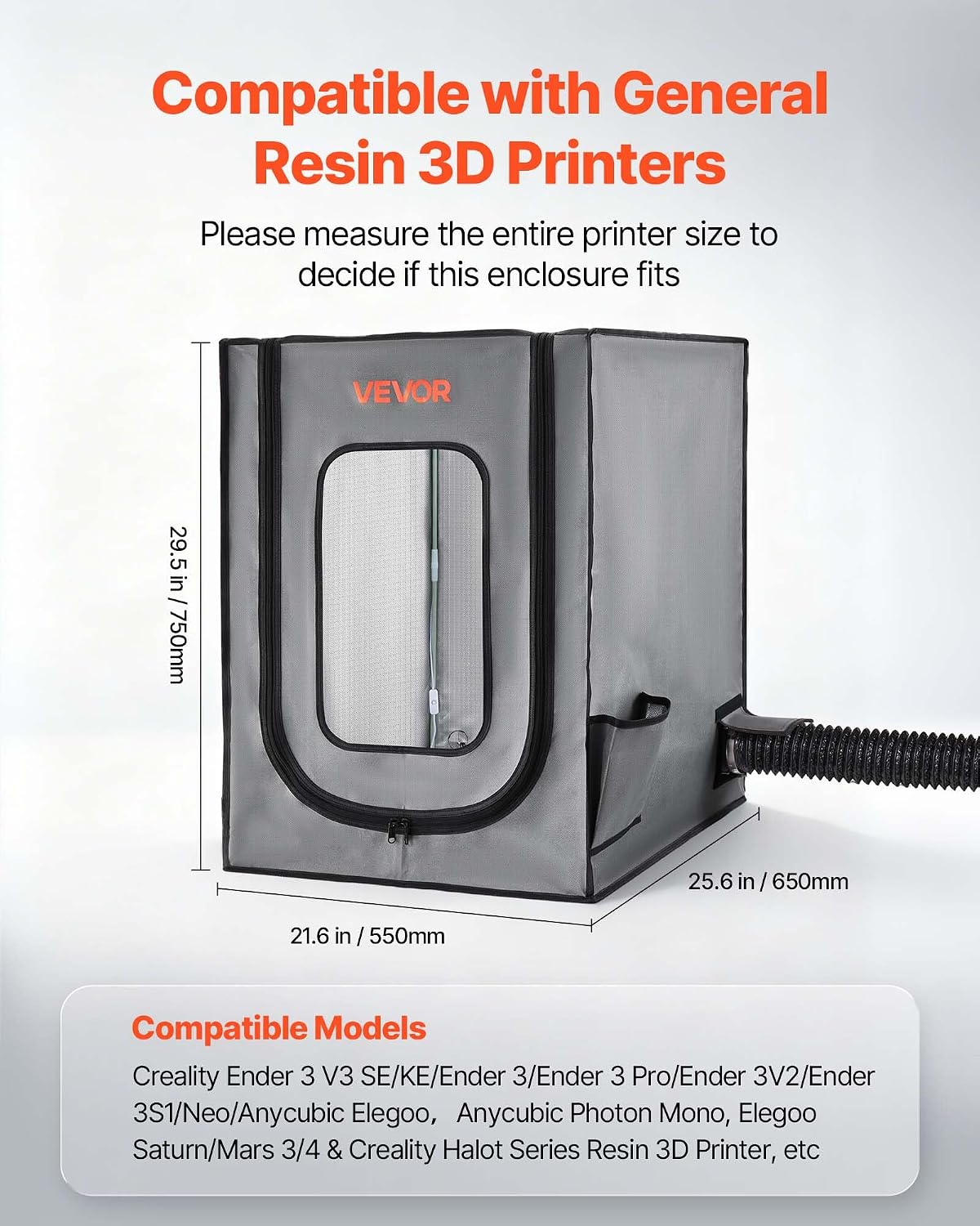 3D Printer Enclosure with Ventilation, Dustproof Waterproof Oxford Cloth Resin 3D Printer Tent, Constant Temperature