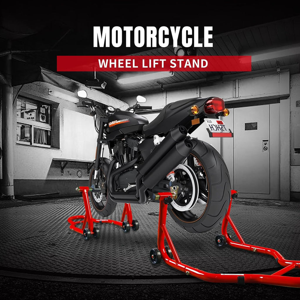 Motorcycle Stand Lift, Universal Paddock Lift Stand, 1100lbs Front Rear Combo Stand Lift Stand, Rear U+L Fork