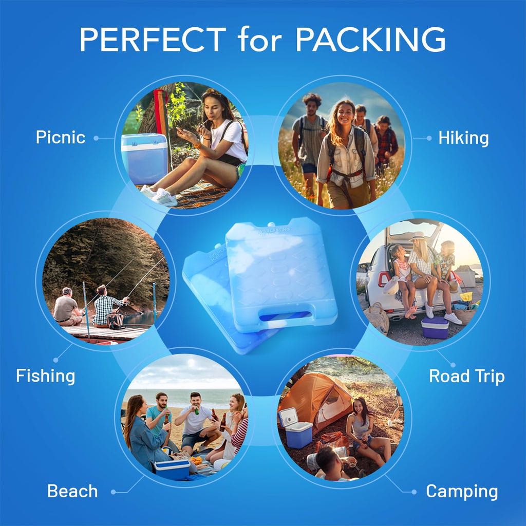 Large Reusable Ice Packs for Cooler with Handle, Heavy Duty Freezer 2 Pack