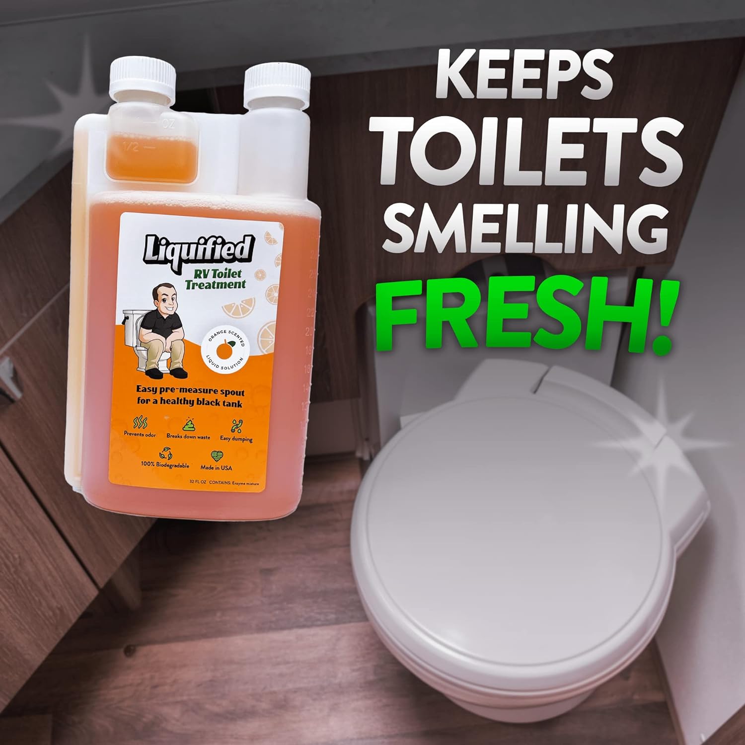 Black Holding Tank Digester - Odor Eliminator - Orange Scent - Matts RV Reviews (Orange, 32oz)