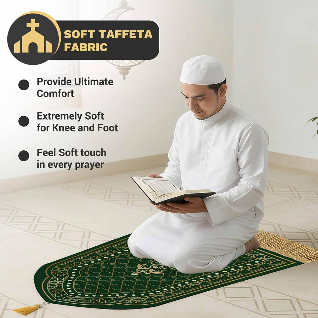 Muslim Prayer Mat Set, 4 PCS Soft Portable Islamic Prayer Rug