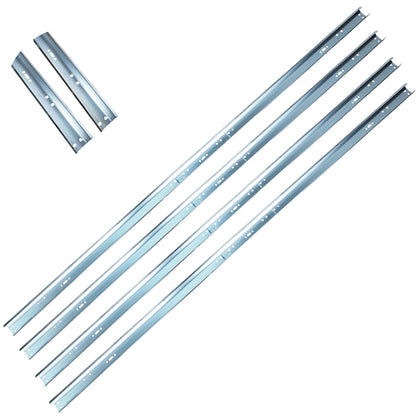 4Pcs Garage Door Vertical Track Replacement Kit, Galvanized Steel Rails, Set of Left and Right for 2" Light