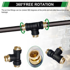 Japtend 1/4" DOT Air Brake Line Tee Fittings 3PCS, Quick Push To Connect
