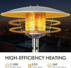 Tabletop Propane Patio Heater with Adjustable Flame, 11,000 BTU