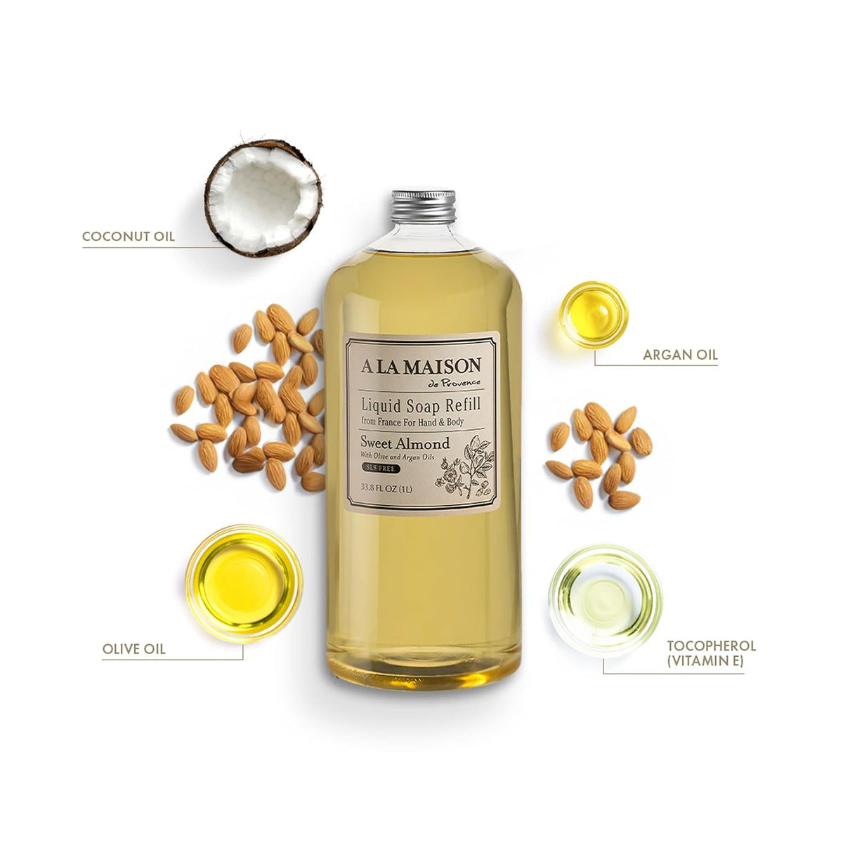 Sweet Almond Natural Hand Wash Made with Essential Oils